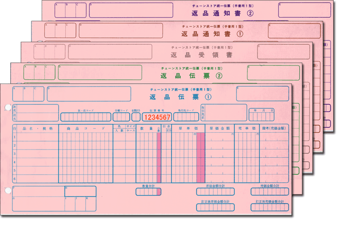 C-RH25 チェーンストア統一伝票・返品［手書き用1型］（伝票No.有