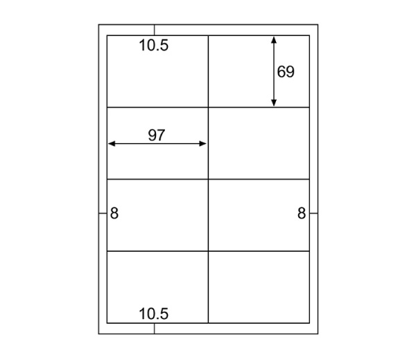 ELM025S ヒサゴ エコノミーラベル 8面 四辺余白 - ミモザ