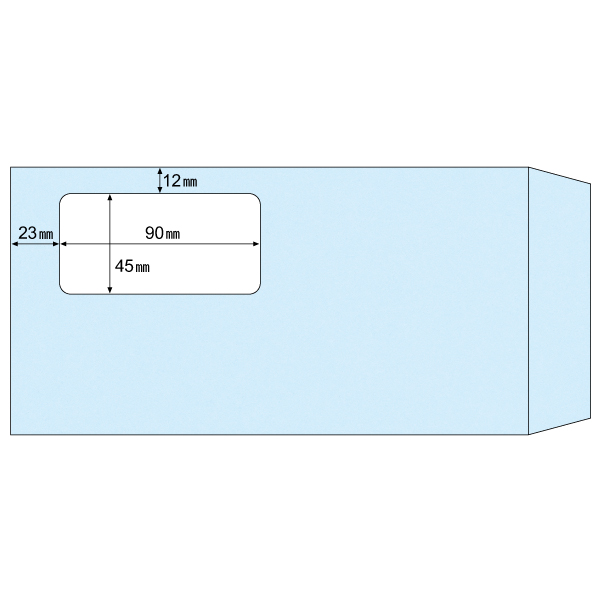 MF04 ヒサゴ 窓つき封筒 長形3号 ブルー - ミモザ