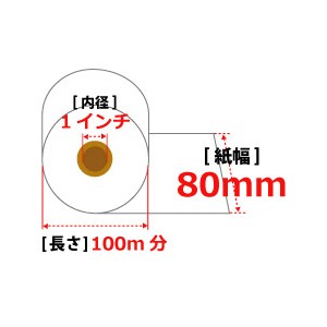 感熱ロール紙 80mm×100m×1