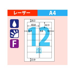 KLP861S ヒサゴ 屋外用ラベル 強粘着 A4 12面 - ミモザ